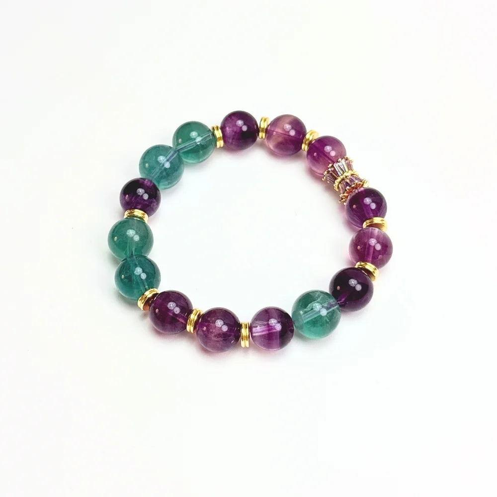 Purple-Green Fluorite Bracelet