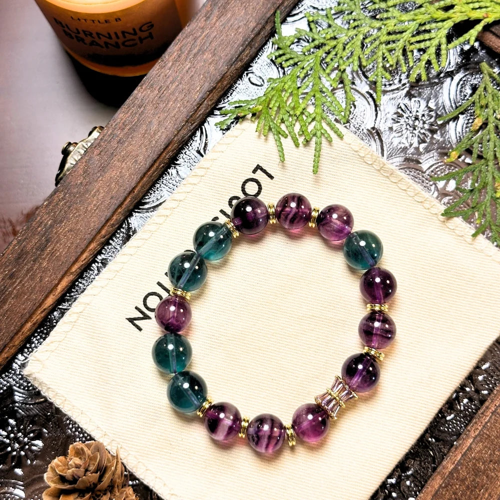 Purple-Green Fluorite Bracelet